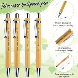 CLTPY 24 Sets Lucky Pen, Ballpoint Pen, Thank You Gifts, Colleagues Gift, Teacher Gift, Leaving Gift, Colleagues with Engraving, Kraft Paper, Bookmark and Organza Bag