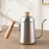Long Spout Pour Over Coffee Kettle with Wooden Handle 304