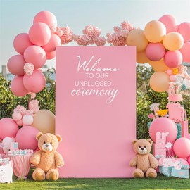 JUNWALL Unplugged Ceremony Decal Sign - Wedding Decoration Sign - Black Vinyl Modern Contemporary Words & Quotes Sign