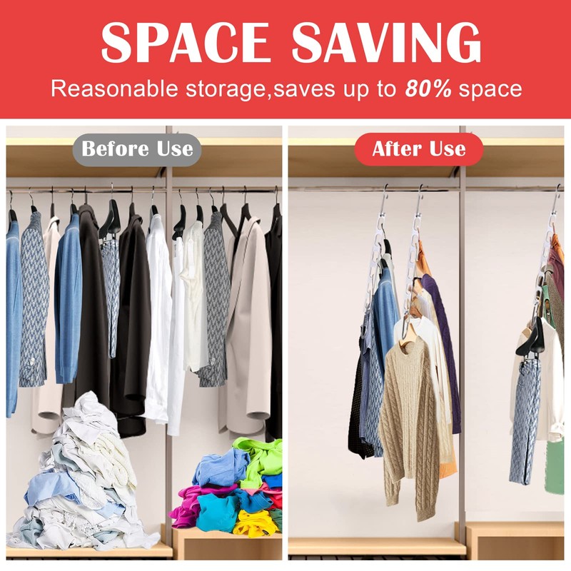 NAKBINX 8 Pack Hangers Space Saving, Collapsible Metal Hangers Closet