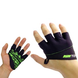 RUNTOP Workout Gloves Weight Lifting Grips with Silicon Padding Exercise Gloves Perfect for Women Men Cross Training WODS Weightlifting Bodybuilding Powerlifting Gym Fitness (Green, M)