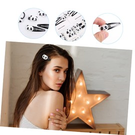 Baluue 16Pcs Hair Accessories Cute Resin Panda Double Hair Ties Ponytail Holders with Clips for Elastic Bands Daily Birthday Festive Use