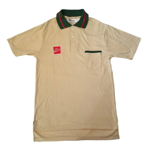 Coca-Cola Mens Medium Single Stitch Polo Shirt Uniform Embroidered Riverside