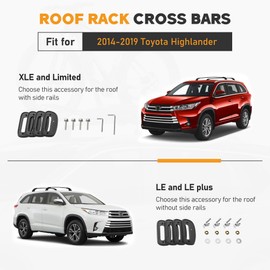 HOPE YOU READY 260lbs Roof Rack Cross Bars Compatible with Toyota Highlander 2014-2019 XLE Limited & SE & LE Plus & LE, Lockable Aluminum Heavy Duty Anti-Theft, Rust and Corrosion Resistant Crossbar