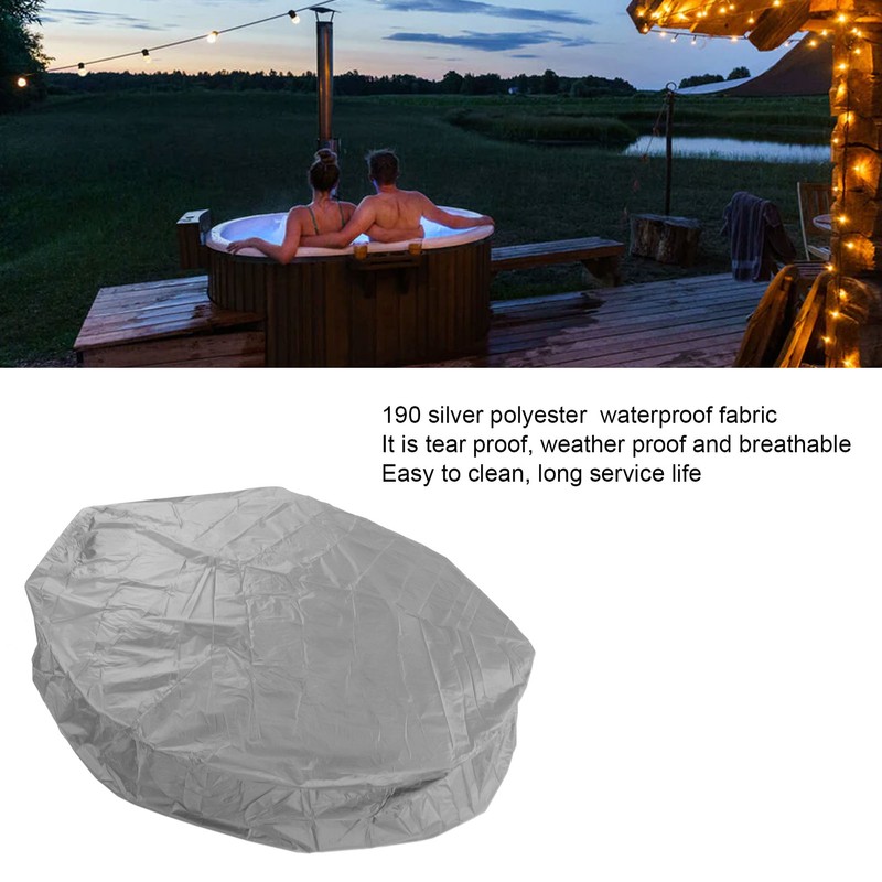 Outdoor Furniture Dust Covers Round Bathtub Cover 190 Silver Polyester