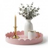 Gesodant 13" Round Scalloped Decorative Tray for Coffee Table Decor,