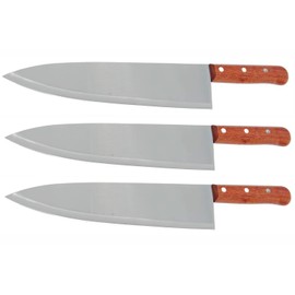 Generic 10"" Chef Knife Cozzini Cutlery Imports (3 Pack) - Wood Handle - Razor Sharp Commercial Kitchen Cutlery, COZ10CHEFWOOD3PK