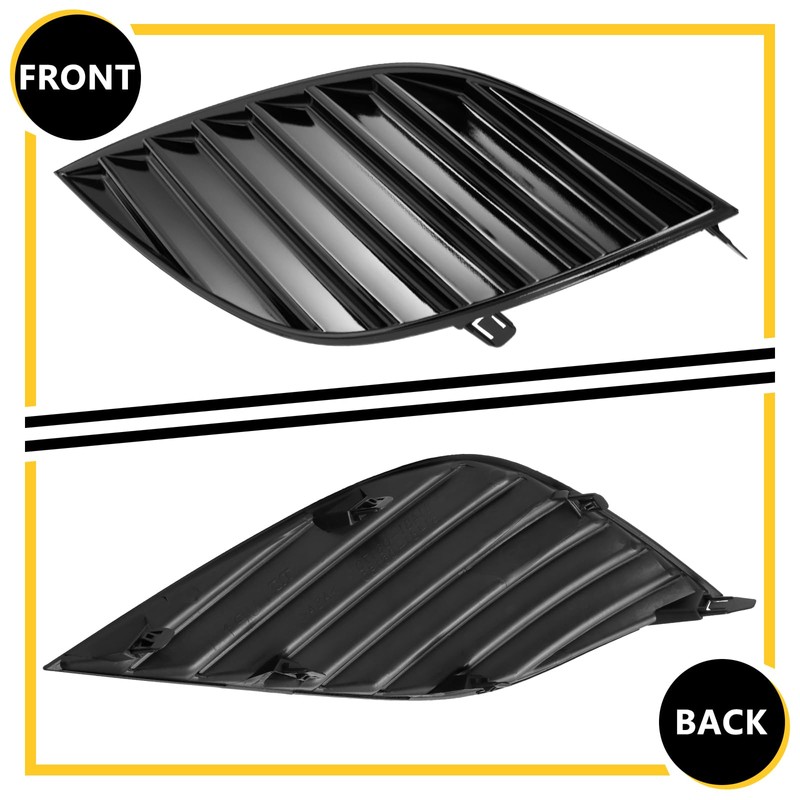 BXZ Fog Lamp Light Cover Bumper Insert Pair Glossy Black