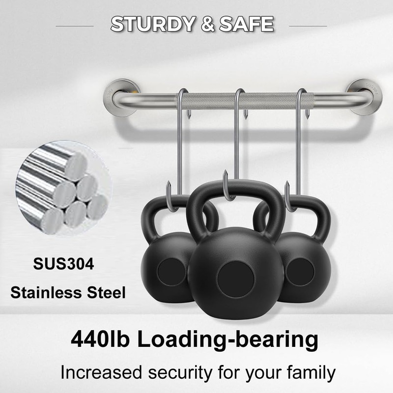 IJDD 16 Inch Shower Grab Bars for Seniors, 2 Pack