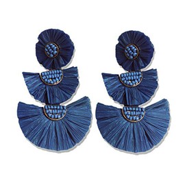 Bohemian Beaded Earrings for Women Raffia Statement Earrings Drop Dangle Gifts for Women