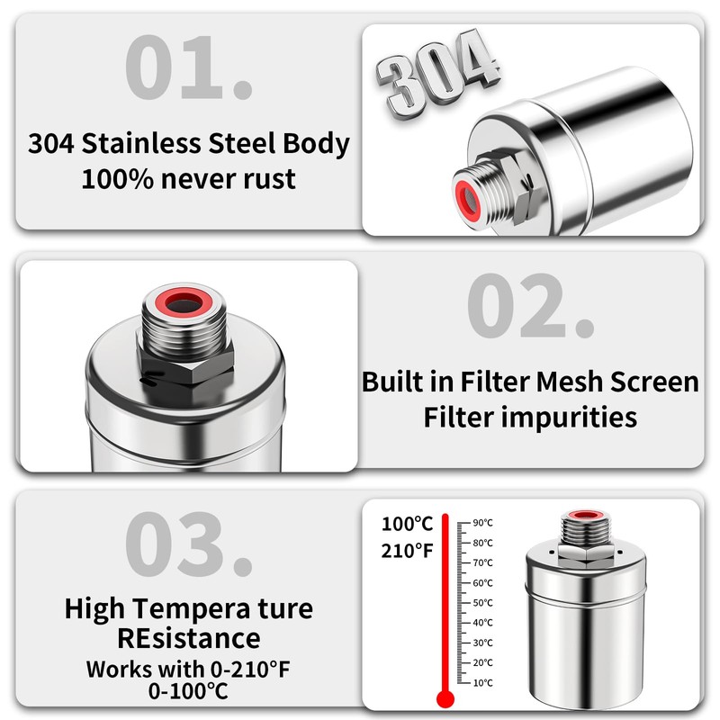 Stainless Steel Automatic Water Level Control Float Valve, 2-Pack, 1/2