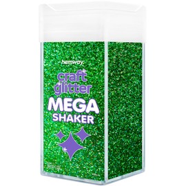 Hemway Bulk Glitter 425g / 15oz MEGA Craft Shaker Glitter for Nails, Resin, Tumblers, Arts, Crafts, Painting, Festival, Cosmetic, Body - Chunky (1/40" 0.025" 0.6mm) - Emerald Green Holographic