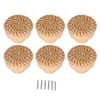 6pcs Round Drawer Knobs Wood Rattan Woven Handmade Drawer Pulls