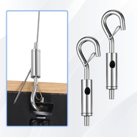 6 PCS Small Turnbuckle, Turnbuckle Tensioner for 1/16-3/32 Galvanized /304/316 Stainless Steel Turnbuckles Cable Tensioner for Cable Wire Rope Tension Light Hanging Sun Shade Tent Installation