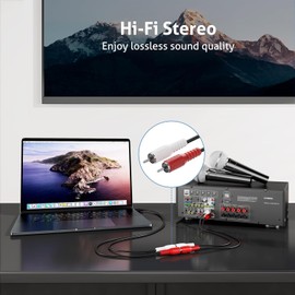 PerfectHD 15 m RCA Jack Cable, Stereo Audio Cable, Y Cable, 2x RCA Male to 3.5 mm Jack Plug, RCA Cable, Connection Cable, RCA Cable, Connection Cable