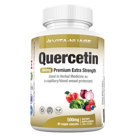 Vita-Nuage Quercetin 500mg, 90 Capsules, Antixodiant Support, Blood vessel protection, Immune Support, Allergy and Inflammation