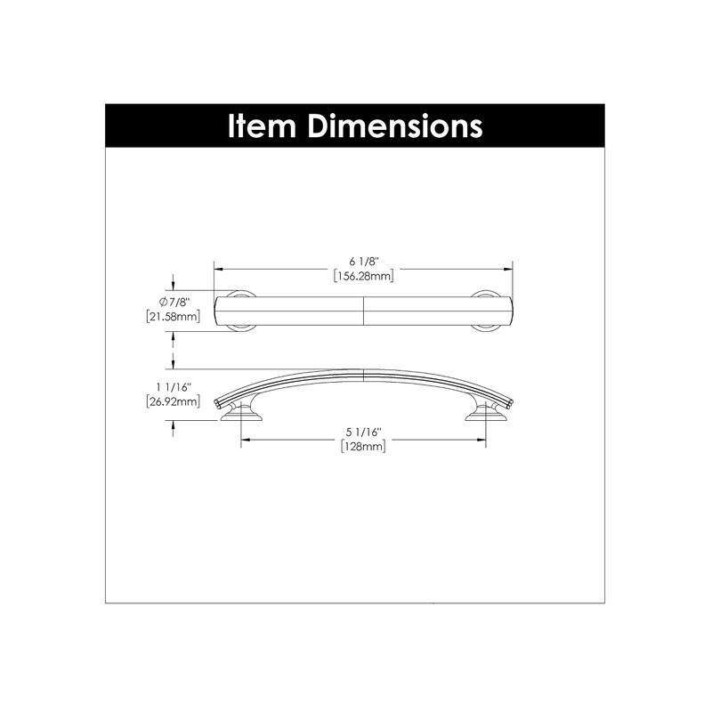 Hickory Hardware P2149-SS American Diner Cabinet Pull, 5.3937-Inch, Stainless Steel