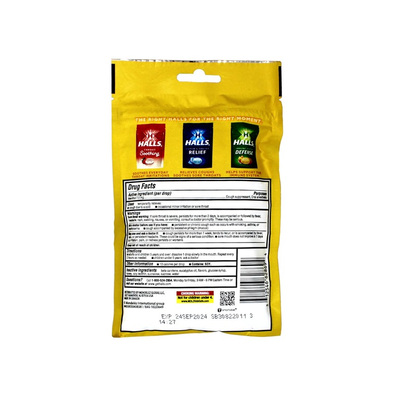 Halls Cough Suppressant/Oral Anesthetic Drops 30 ct