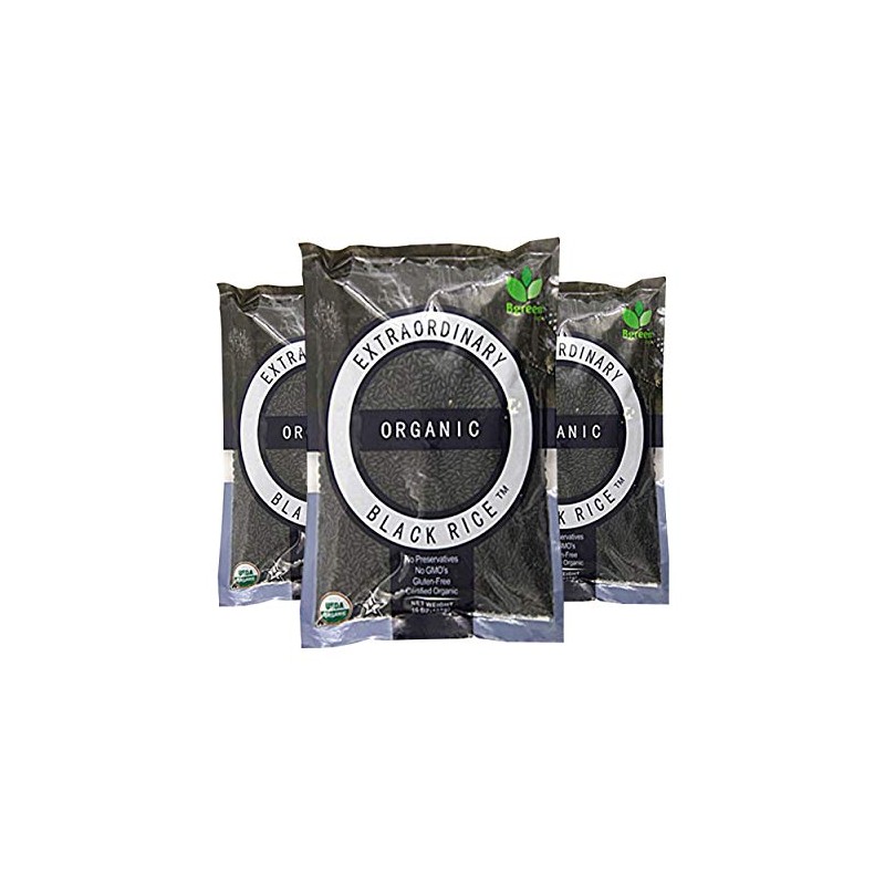 Bgreen Organic Black Rice Pack of 3 Non-GMO Kosher Gluten
