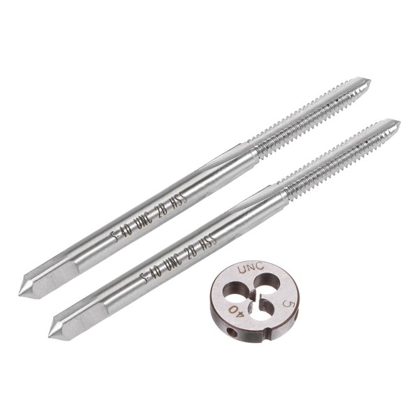 sourcing map 3pcs Tap and Die Set, 5-40 UNC Thread