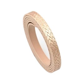 10mm*1.2m Embossed Leather Strip Flat Leather Cord Flat Leather String Faux Leather Rope for DIY Crafts Jewelry Making, Gold