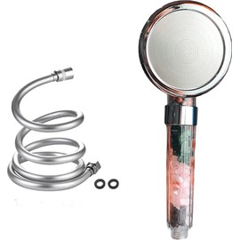 MineralStream Chakra Showerhead + Hose | Ecowater Spa Shower with 3 Spray Settings for Healthy Hair & Skin | Handheld High Pressure Water Saving Showerhead with 1.5m Hose (Set)