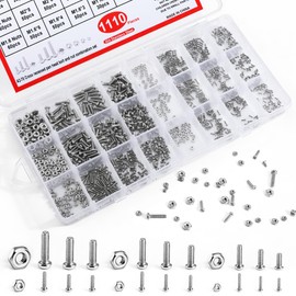 304 Stainless Steel Tiny＆ Small Screws, Metric Micro Screw Nuts Assortment