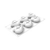 Silikomart Heartix 85 Silicone Baking Pan with 6 Indented-Heart Cavities