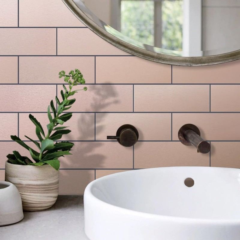 AULIGET 2-Piece Copper Peel and Stick Backsplash Metal Tile, 6"