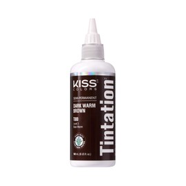 Red by Kiss Tintation Semi-Permanent Hair Color, Aloe Vera Water Based, Argan Oil, Olive Oil, Collagen & Keratin, Long-Lasting Color Dye (Dark Warm Brown, 5 Fl Oz)