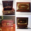 Thorness Wooden lockable Trinket Box with brass inlay, decorative detailing,