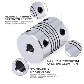 XIKE 1PC 3mm to 6mm Shaft Coupling 25mm Length 19mm Diameter Stepper Motor Coupler Aluminum Alloy Joint Connector for 3D Printer CNC Machine DIY Encoder