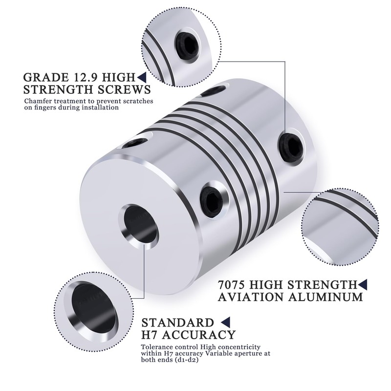 XIKE 1PC 3mm to 6mm Shaft Coupling 25mm Length 19mm