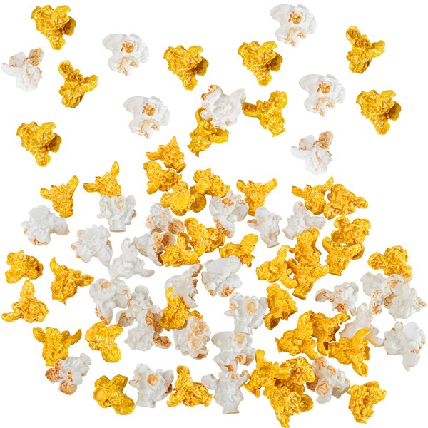 Hiawbon 30 Pcs Artificial Popcorn Miniature Resin Popcorns Handicraft Accessories