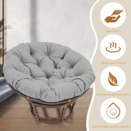 Milageto 24Inx24in Seat Cushion Pillow Chair Pads Washable Round Outdoor Seat Cushion for for hanging chairs, Dark Gray