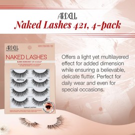 Ardell Naked Strip Lashes 421  False Eyelashes with Invisiband, 4 Pairs