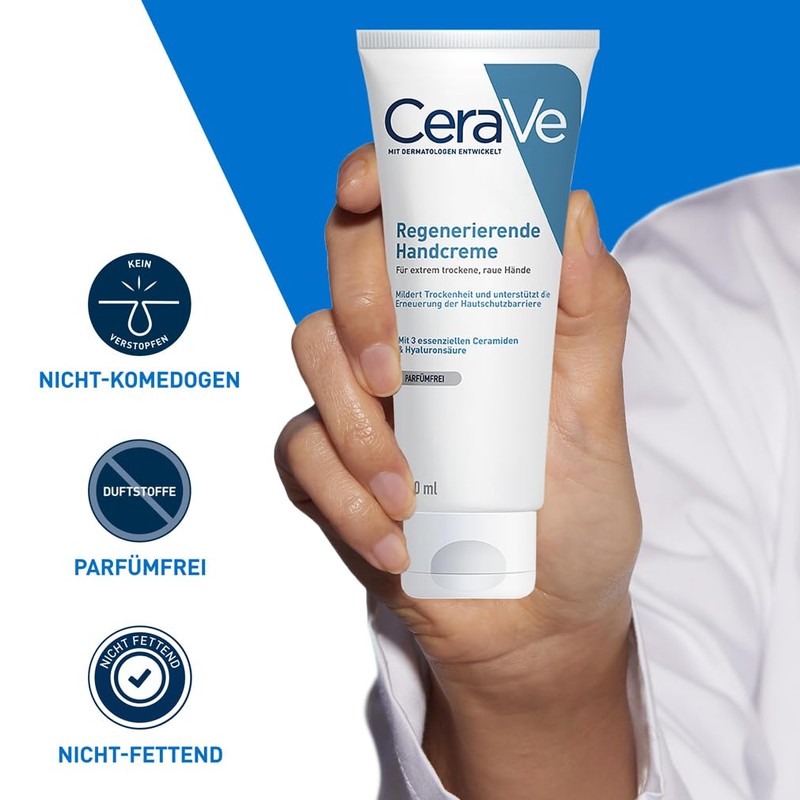CeraVe Regenerating Hand Cream, Gentle Cream for Sensitive Skin, No