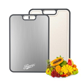 Fenvorix TitanCut – Premium Double-Sided Cutting Board for Kitchen (Food Grade Titanium & Wheat Straw PP, Non-Slip & Durable) with Bonus Knife Sharpener for Precision Slicing & Chopping