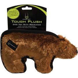Hyper Pet Tough Plush Brown Bear Durable Dog Toy with Squeaker