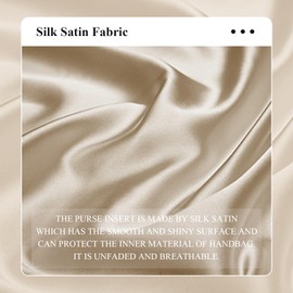 ONEDIAN Purse Organizer Insert, Silk Satin Inside Storage Bag Organizer Insert Fit for Lindy Mini/26/30/34 Soft Inner Liner Bag In Bag Organizer Insert