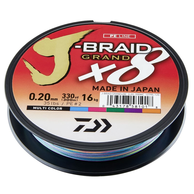 Daiwa J-Braid Grand x8E 0.10 mm, 7.0 kg/15.0 lbs, 300