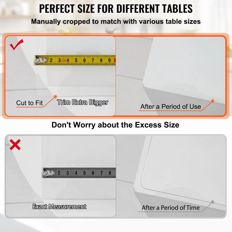 Transparent PVC Rectangle Table Cover 42\"x84\" Plastic Desk Mat Water