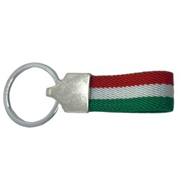 MIBANDERA Key Ring Italian Flag Elastic Linen with Clasp and Ring Italy Flag Short One Size, Green, white, red, Unit size