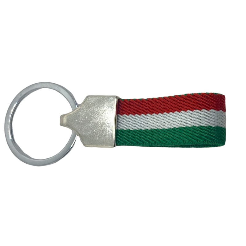MIBANDERA Key Ring Italian Flag Elastic Linen with Clasp and