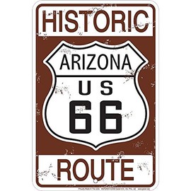 Signs 4 Fun Decorative Parking Sign | 66 Historic Arizona | 8” x 12” | Embossed Aluminum Sign | Made in the USA | SPSR6H