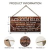 Bathroom Rules Warning Sign, 10" x 5" Printed Wood Door
