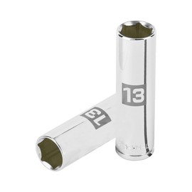 Truper D-3813-HM-L, Dado de 6 puntas, largo, cuadro 3/8" de 13mm