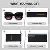 ProudDemon Classic Wayfarer Sunglasses, Black Frame with Grey Lenses (Black+Tortoise