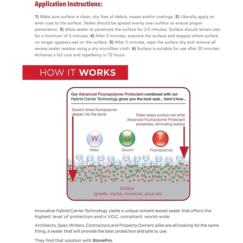 StonePro – Ultimate Pro Sealer (for Sealing Granite, Slate, Quartzite