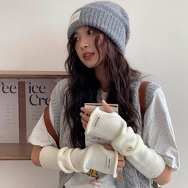 Women's Knit Long Warm Winter Leg & Arm Warmers - Versatile Faux Sleeve Gloves Size/Dark Purple 15ea